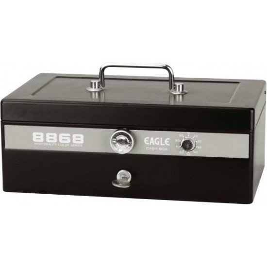 Eagle 8868 BIG CASH BOX With KEY AND LOCK (BLACK)